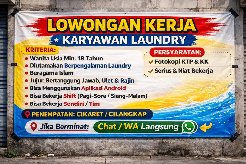 Lowongan kerja pegawai laundry