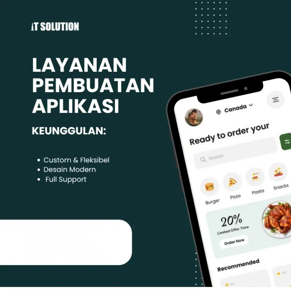 Pembuatan Aplikasi Custom Booking Makanan Resto Profesional