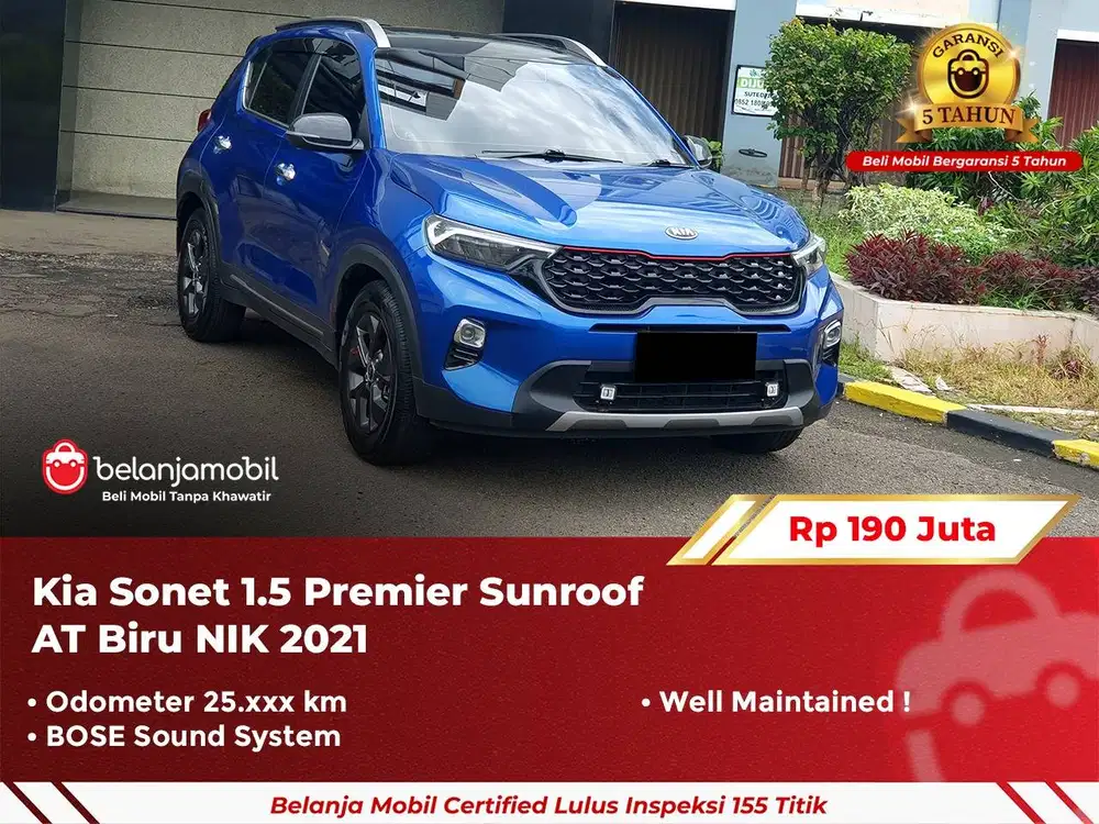 [ GARANSI 5TH ] Kia Sonet 1.5 Premier Sunroof BOSE AT 2021/2022