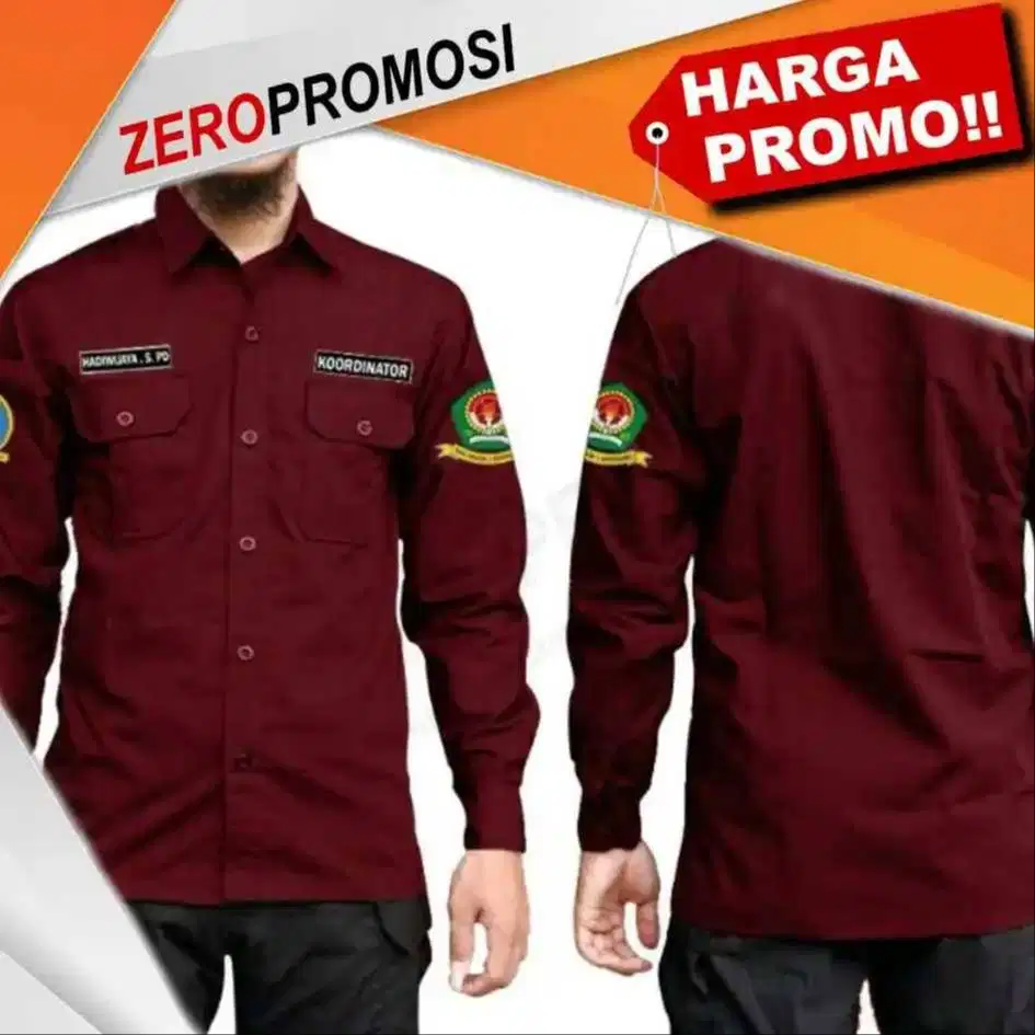 Konveksi Seragam PDL Tangan Panjang Custom Warna & Logo Perusahaan
