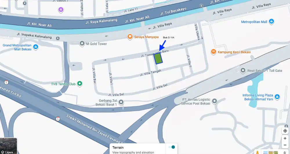 Dijual Tanah lokasi Premium Taman Villa Baru Kota Bekasi