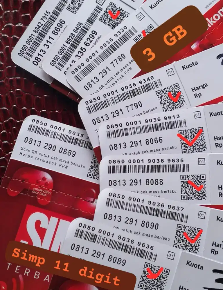 NOMOR CANTIK SIMPATI 11 DIGIT KUOTA 3 GB NASIONAL 30 HARI.
