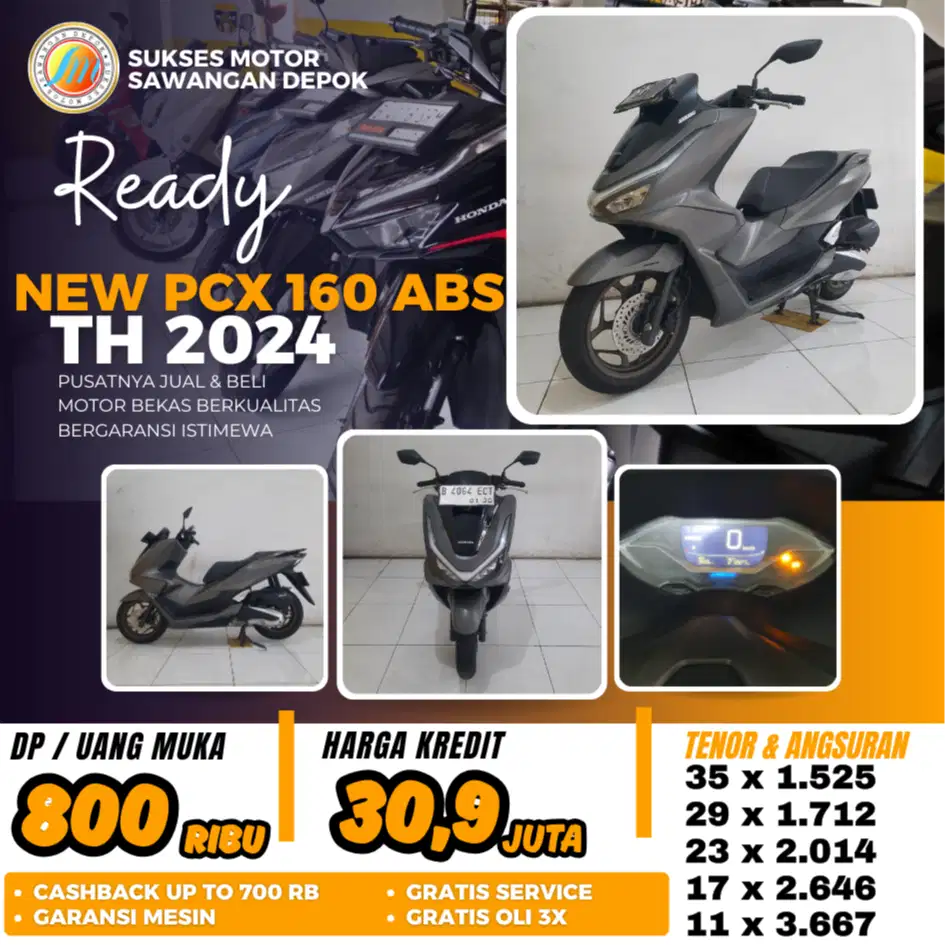 HONDA NEW PCX 160 ABS TH 2024 MULUS PAJAK PANJANG BISA CASH KREDIT