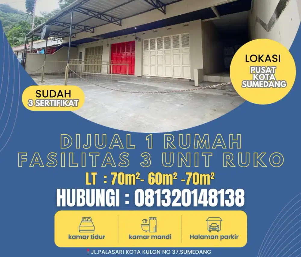 3 unit Ruko 1 lantai