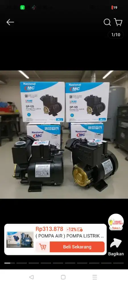 Pompa pendorong shower nasional