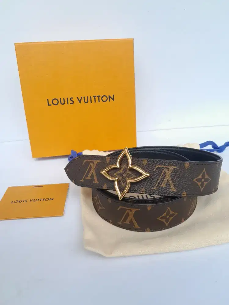 Belt Louis Vuitton Flower Slim Reversible Women Original