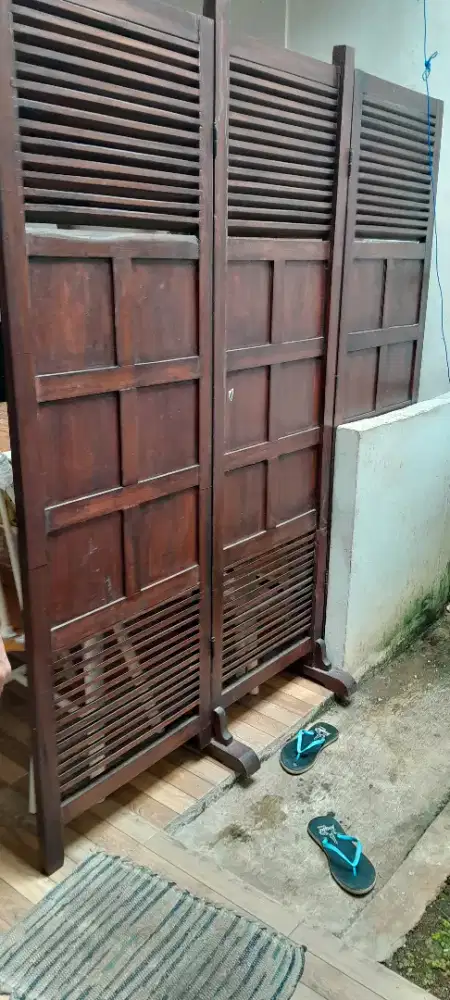 Sekat 3 pasang vintage aesthetic kayu jati