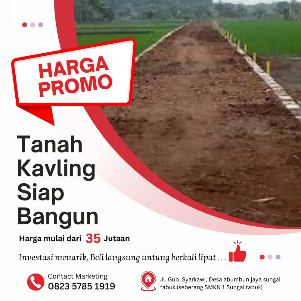 Dijual Tanah Kavling Murah Lokasi Eksclusive Lokasi Ramai & Strategis