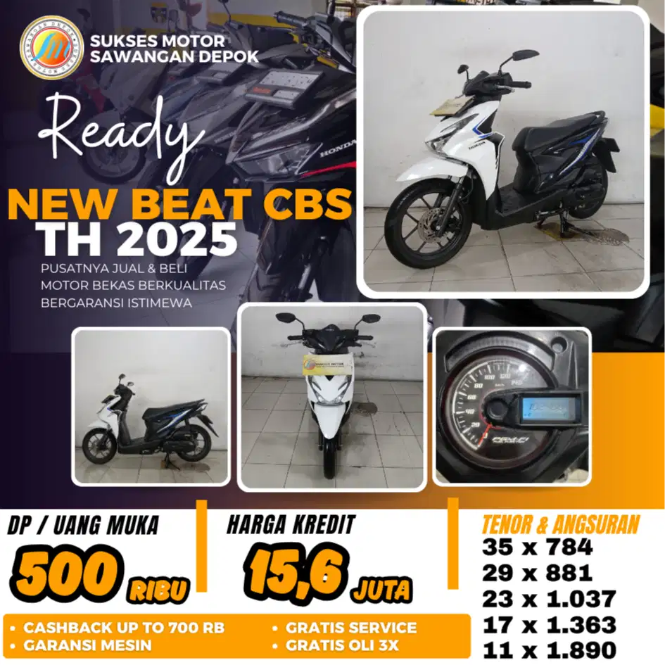 MULUS HONDA BEAT NEW CBS TH 2025 BISA KREDIT DP 500 RIBU BERGARANSI