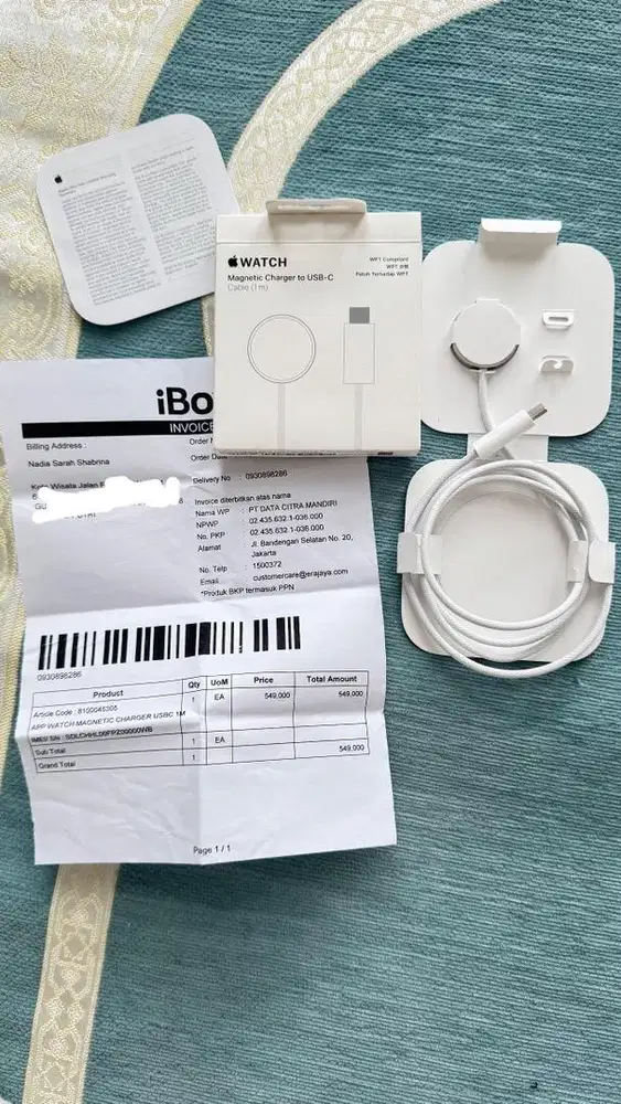 Kabel charger Apple watch 10