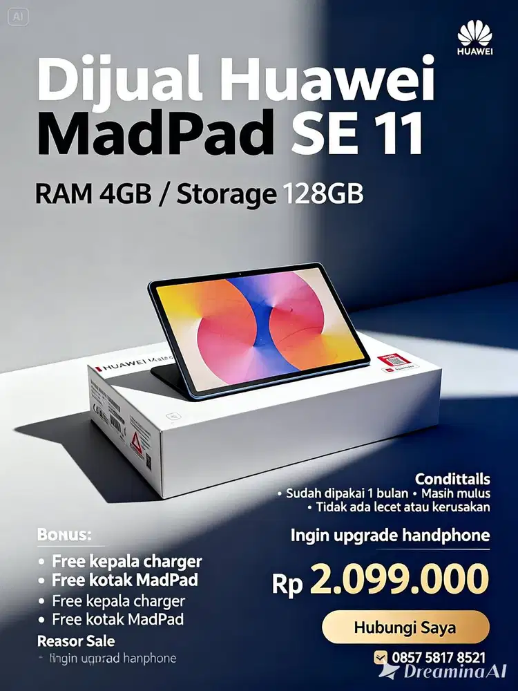 Huawei madpad SE 11, ditenagai chipset kirim 710A, dan HarmonyOS 2.0