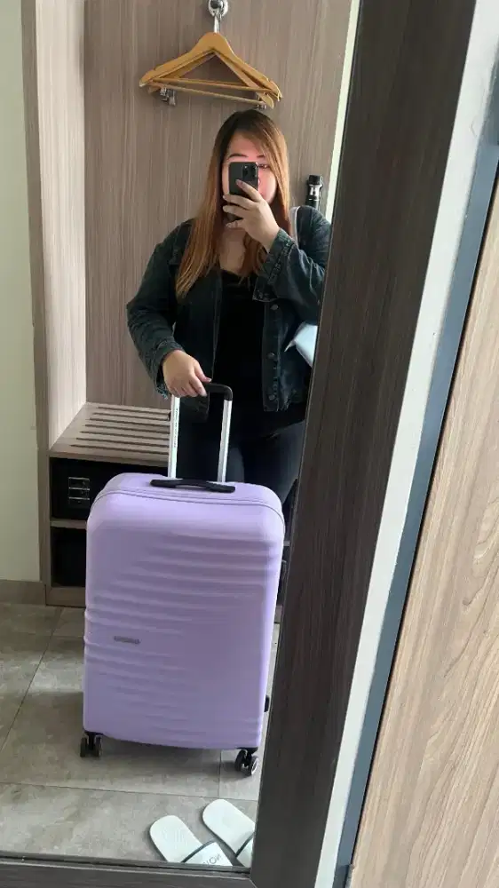 Preloved Koper Besar American Tourister 28 Inch Stylish Lilac Twist