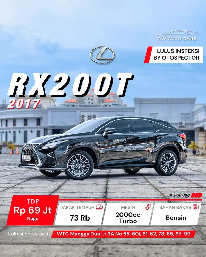 [TDP 50 JT] Lexus RX200t fsport 2017 f-sport 2018 luxury rx 200t