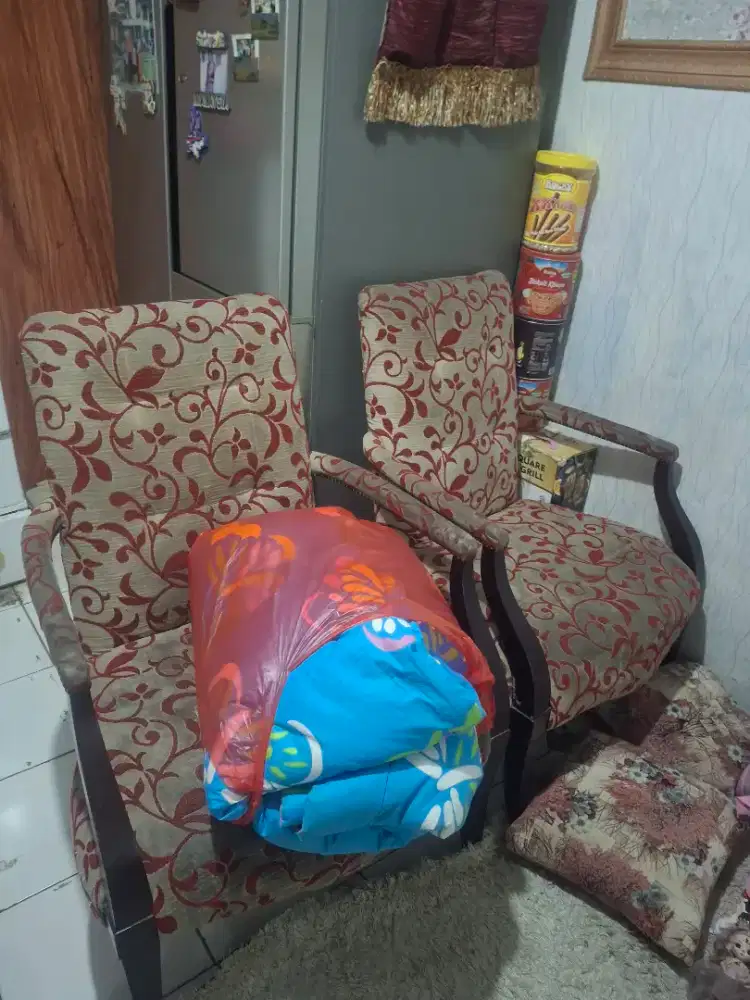 1 set Kursi sofa plus meja full kayu jati