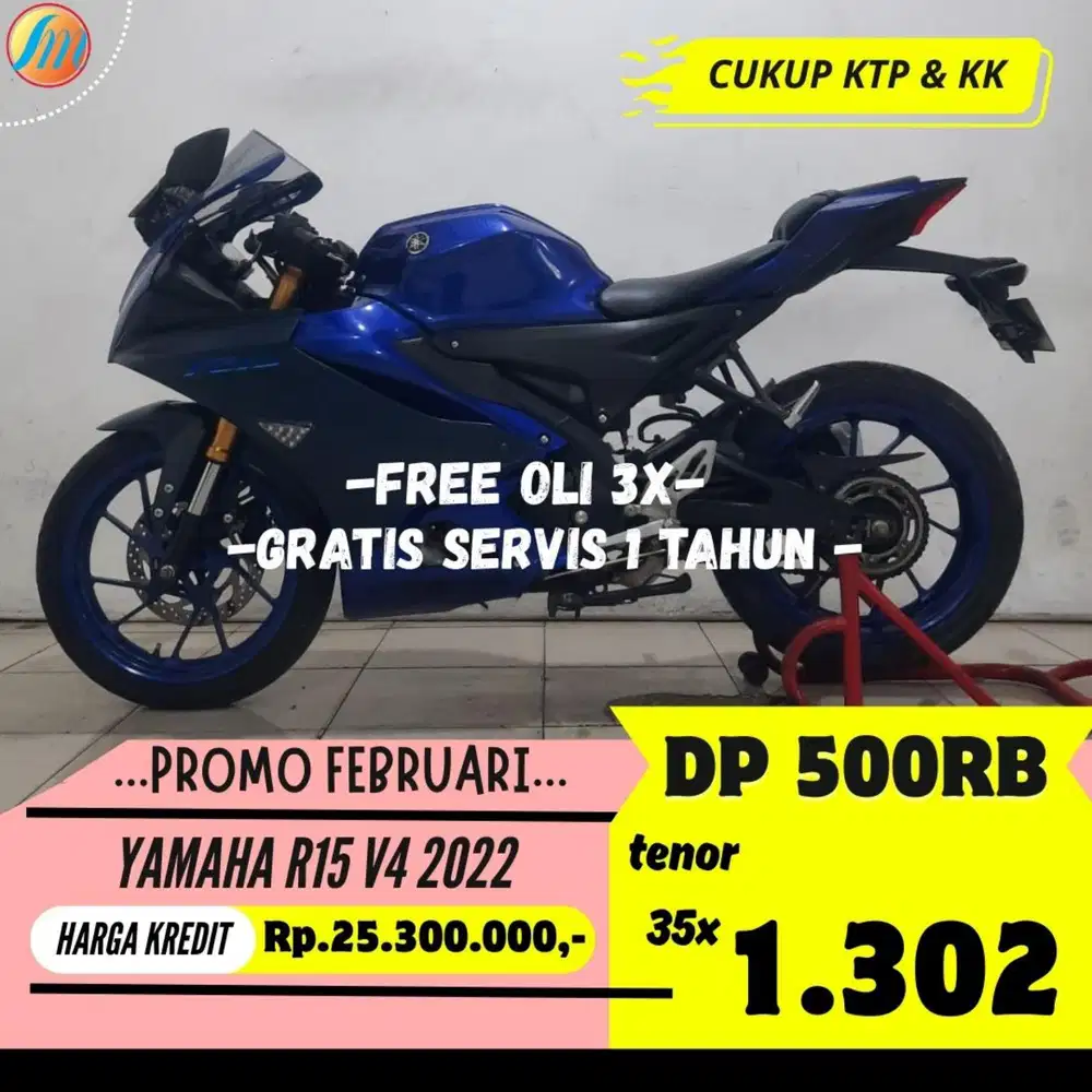 YAMAHA R15 V4 2022 KREDIT MURAH DP 500RB ANGSURAN SANGAT RINGAN KTP KK
