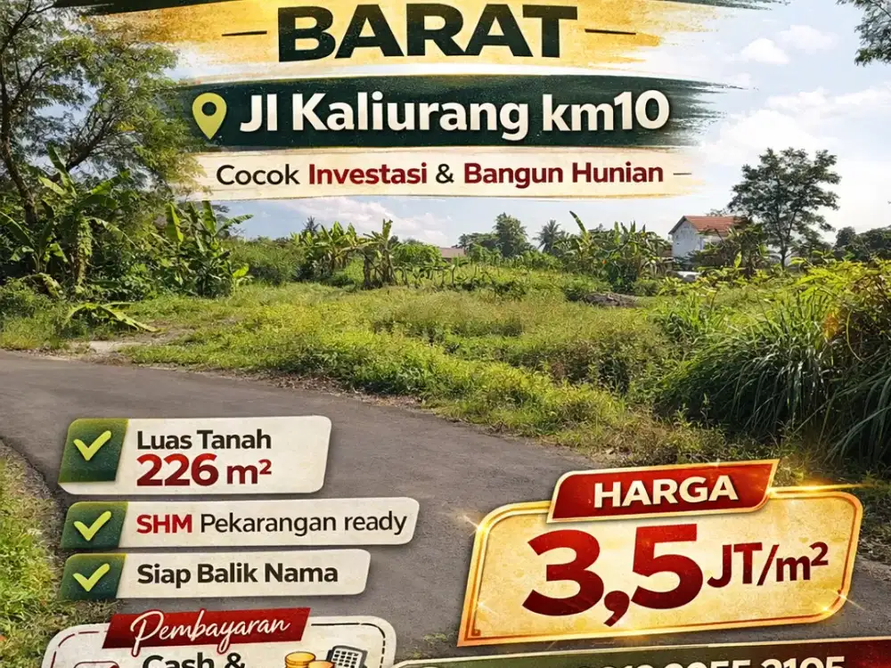 Tanah Jogja Siap Bangun 1km Jl Kaliurang Sleman