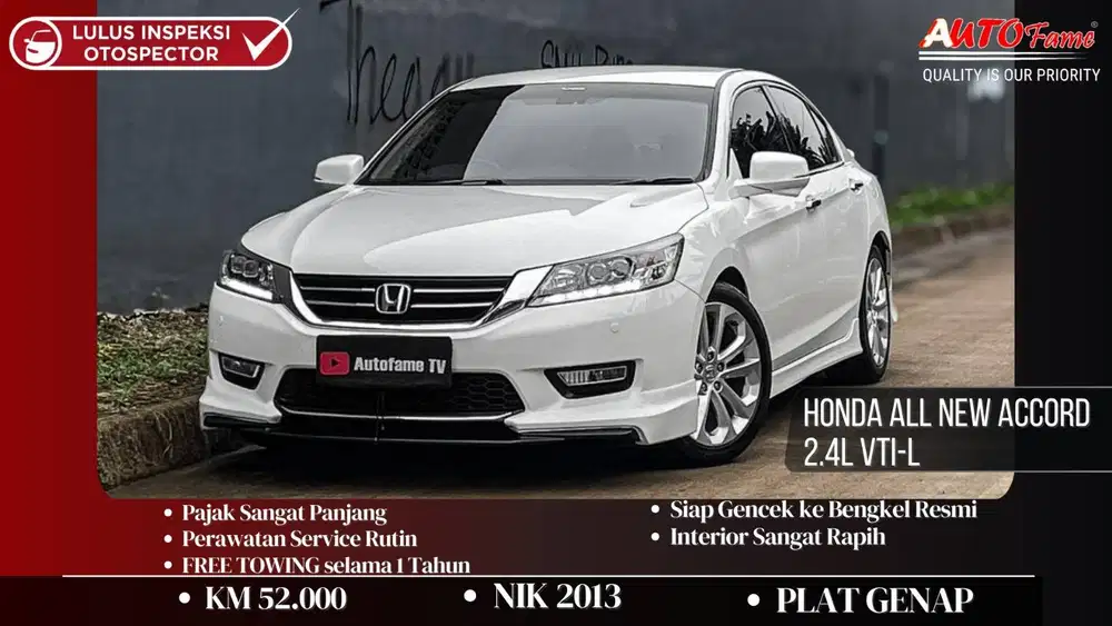Honda All New Accord 2.4L VTI-L NIK 2013 Full Spec White On Beige
