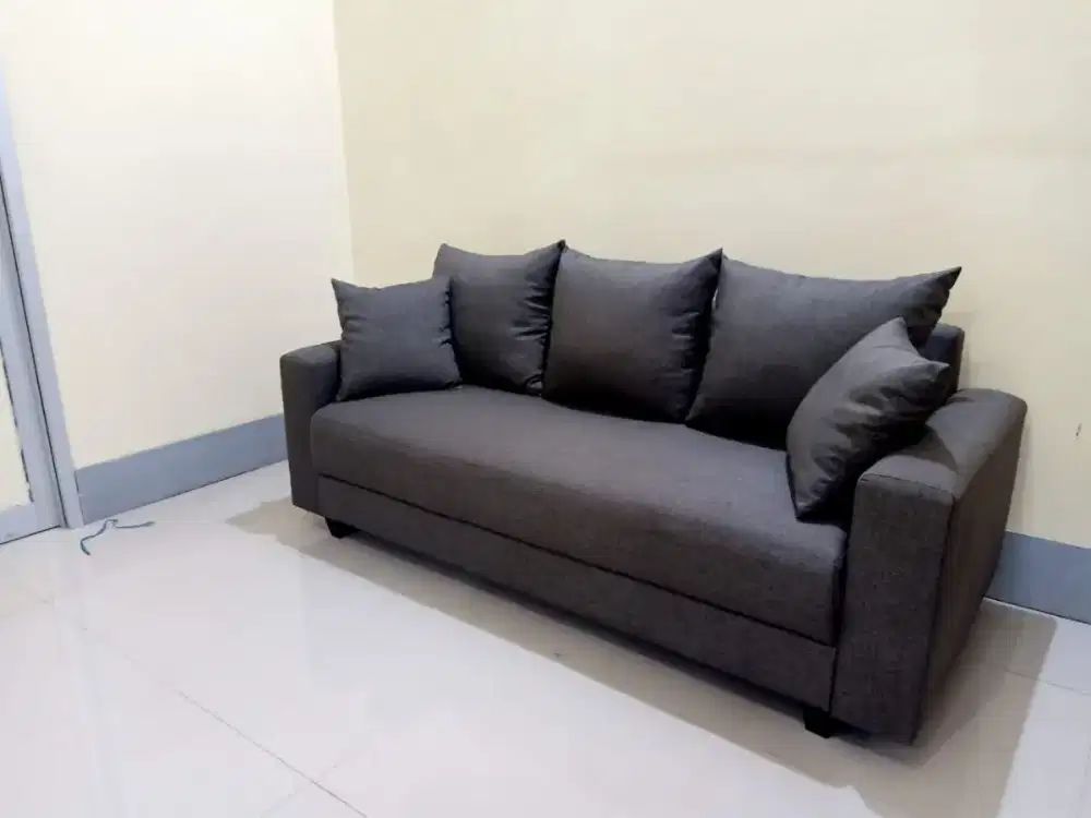 Sofa 3 dudukan abu abu