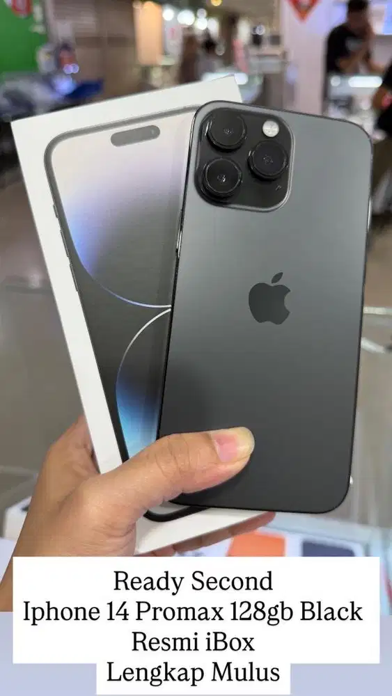 Iphone 14 Promax 128gb Black Resmi iBox Lengkap Mulus