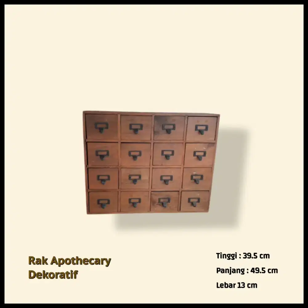 Vintage Wooden Apothecary Chest – 16 Drawers