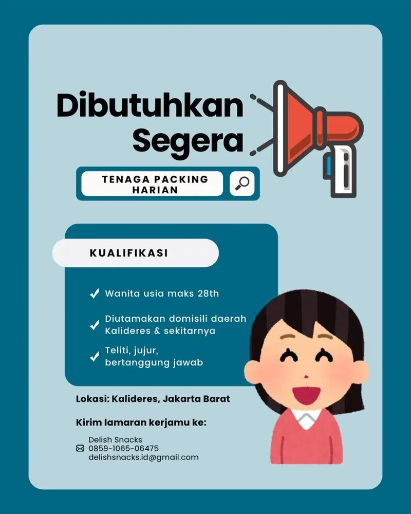 BUTUH SEGERA TENAGA PACKING HARIAN