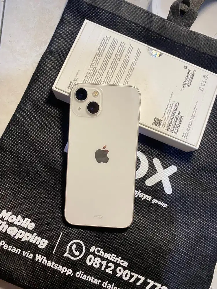 Iphone 13 128gb ibox starlight putih BH90%