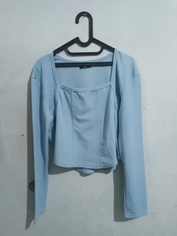 Baju crop top biru