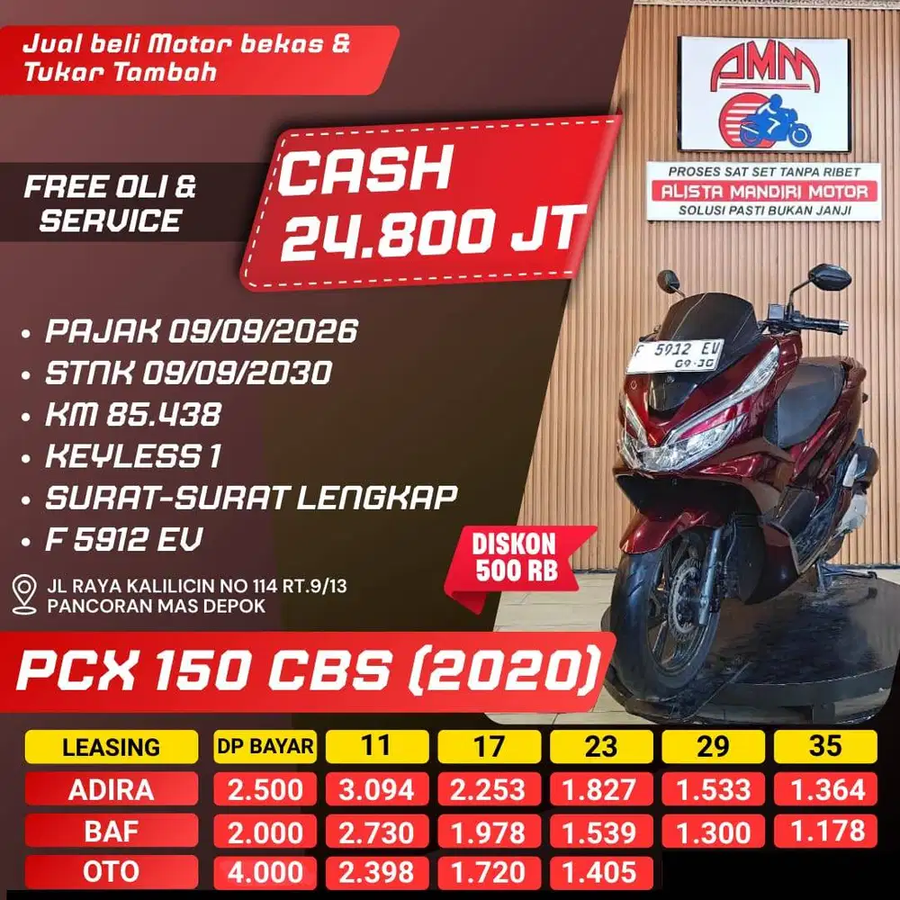 PCX 150 CBS TH 2020 BISA CASH/KREDIT/TRADE IN/ PAKAI CC/PAYLATER
