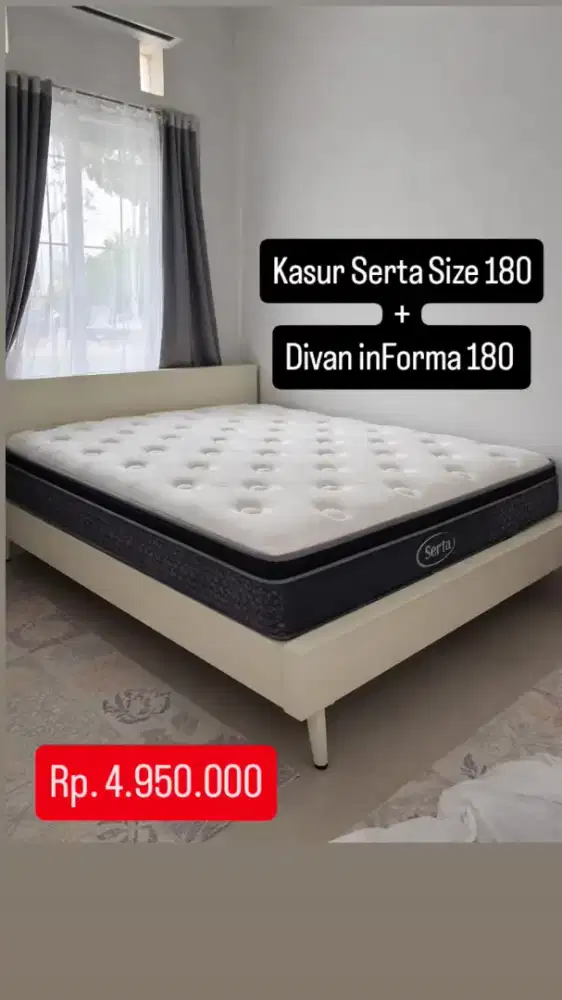 Kasur Serta Hard Rock + Divan Size 180x200