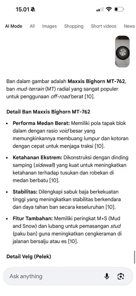Ban maxxis dan velg