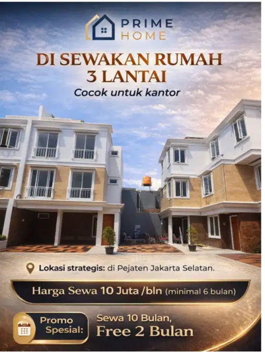 Sewa 10 Bulan Free 2 Bulan Cocok Kantor 3 lantai pasar minggu