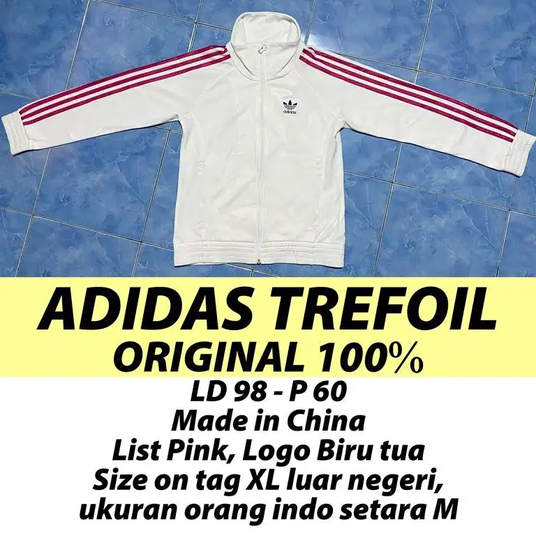 JAKET Tracktop ADIDAS TREFOIL WHITE PINK CEWEK COWOK