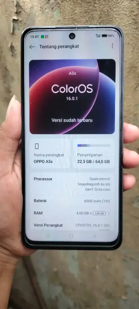 Oppo A5X Ram 4+4gb/64gb batre 6000mAh hrgnett