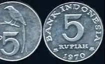 Uang kuno Rp 5 tahun 1970