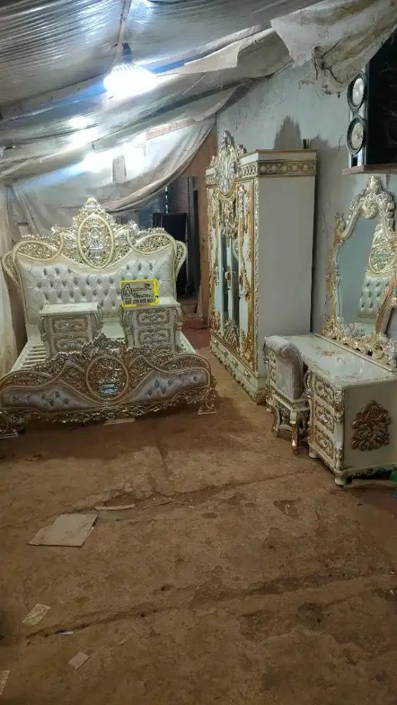 Tempat tidur dipan set kamar full kayu jati