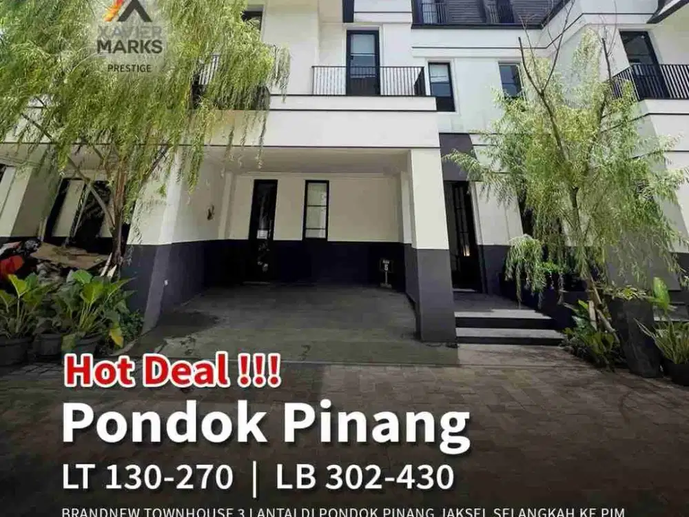BRAND NEW TOWNHOUSE – PONDOK PINANG, JAKSEL
Jalan kaki ±5 menit ke PIM
Hanya 20 unit dalam cluster eksklusif.
Type kecil tinggal 3 unit lagi.
Legalitas: SHM
Land Area:
• 130 m² (Type Kecil)
• 250–270 m² (Type Besar)
Building Area:
• 302 m² (Type Kecil)
•