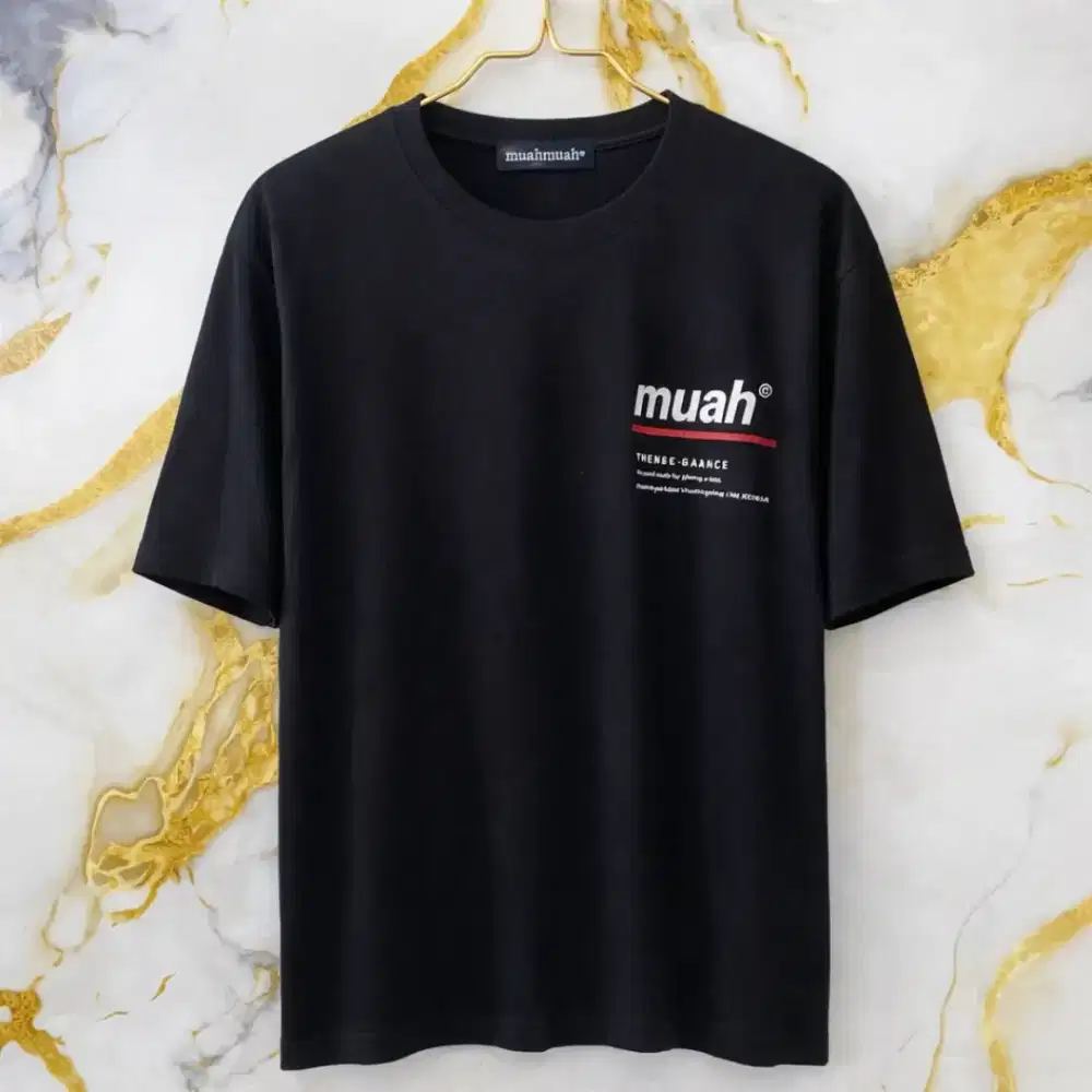 Kaos Muah Hitam Original — Basic Tee Casual Unisex size L