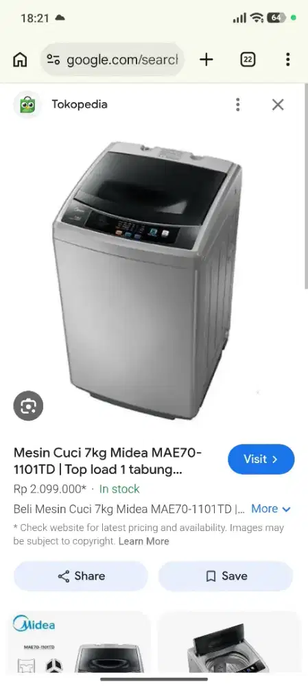 Mesin cuci Midea MAE70-1101TD