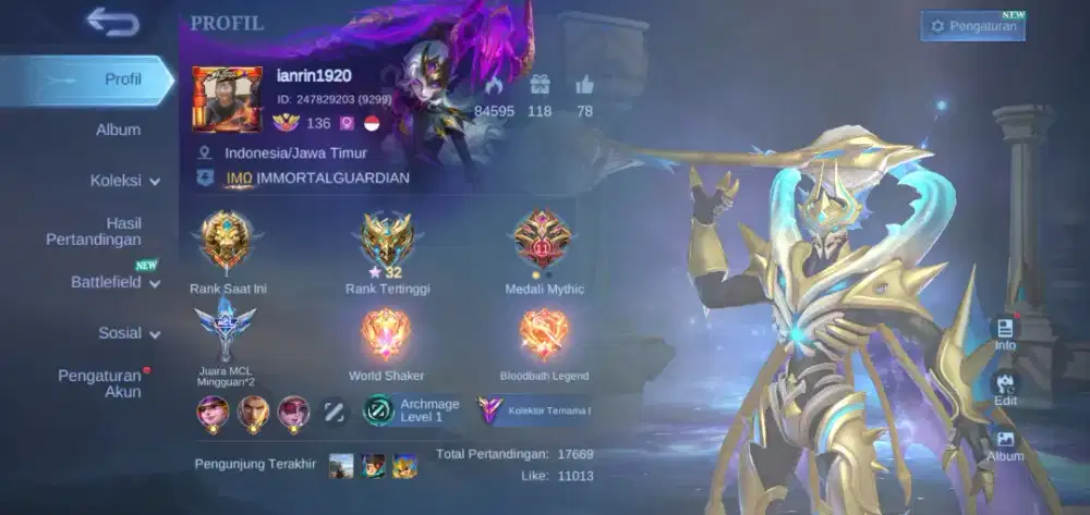 jual akun MLBB pribadi