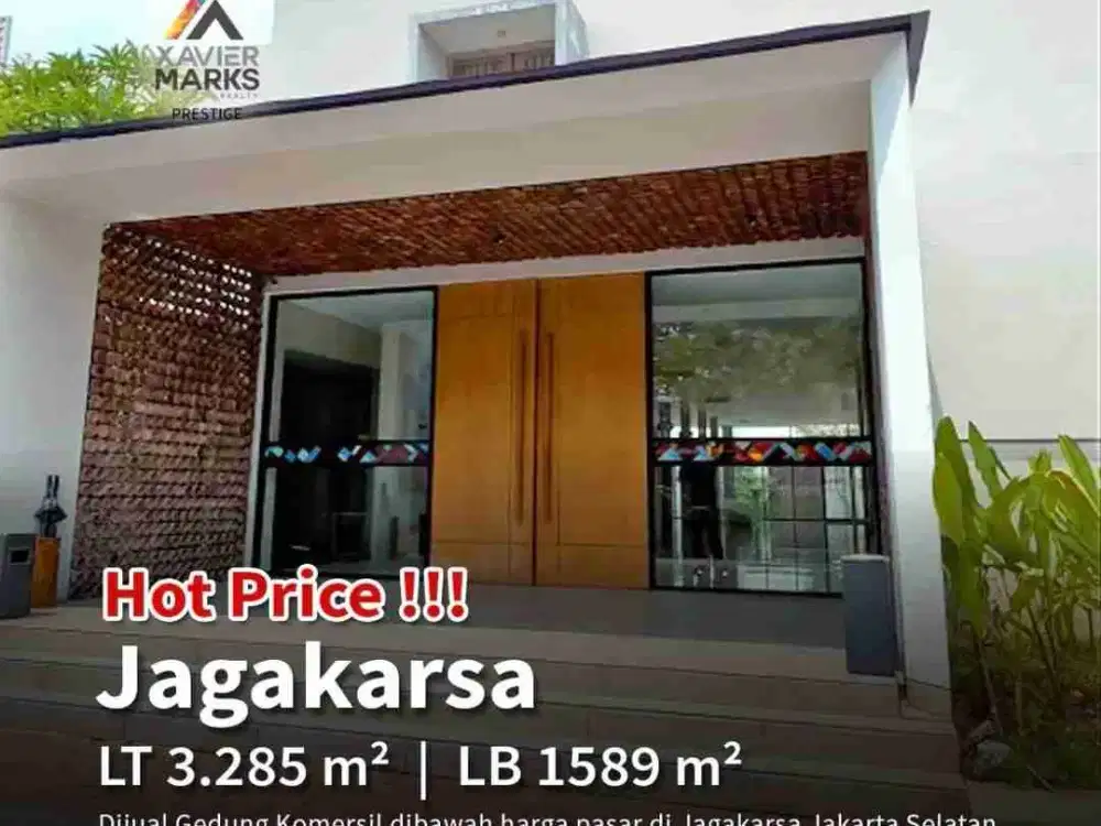 Dijual Gedung Komersil dibawah harga pasar di Jagakarsa Jakarta Selatan
Luas Tanah: 3.285 m²
Total Luas Bangunan : 1589

Office Building dengan desain yang mewah (2 Lantai)
Luas: 360 m²
Fasilitas:
Lounge
2 Ruang kerja
Open working space kapasitas 15 orang