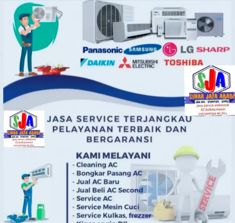 Bongkar pasang AC,servce AC kulkas mesin cuci pompa air,dll