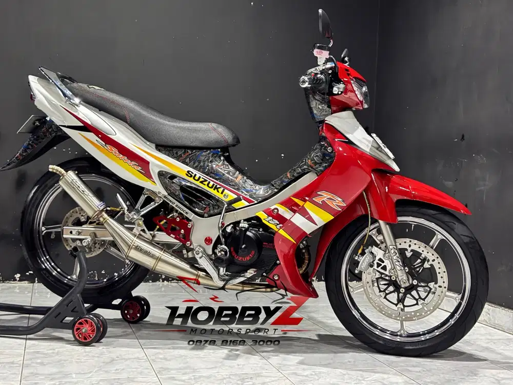 Suzuki satria hiu 120R Lscm merah putih modif ninja hedon 2004,mantap
