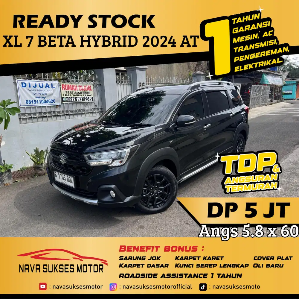 TDP 5Jt Angs Termurah XL 7 Beta Hybrid 2024 Matic Hitam Low Km LikeNew
