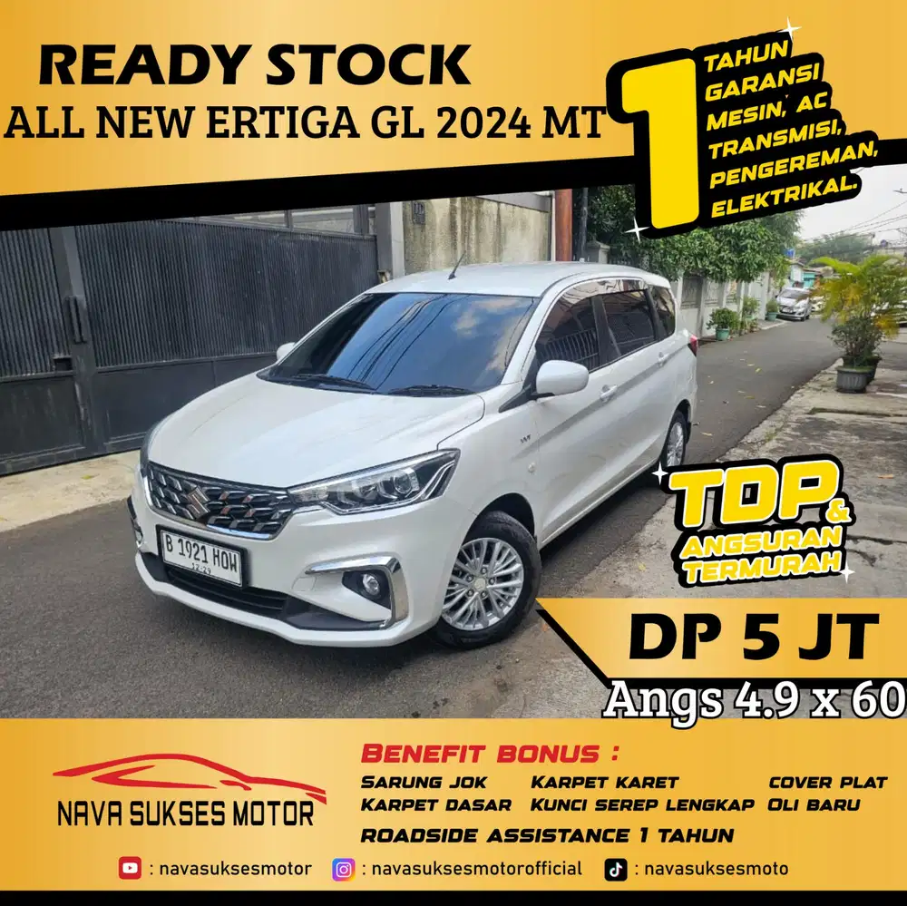TDP 5 Jt Angs Termurah All New Ertiga GL 2024 Manual Putih Low Km