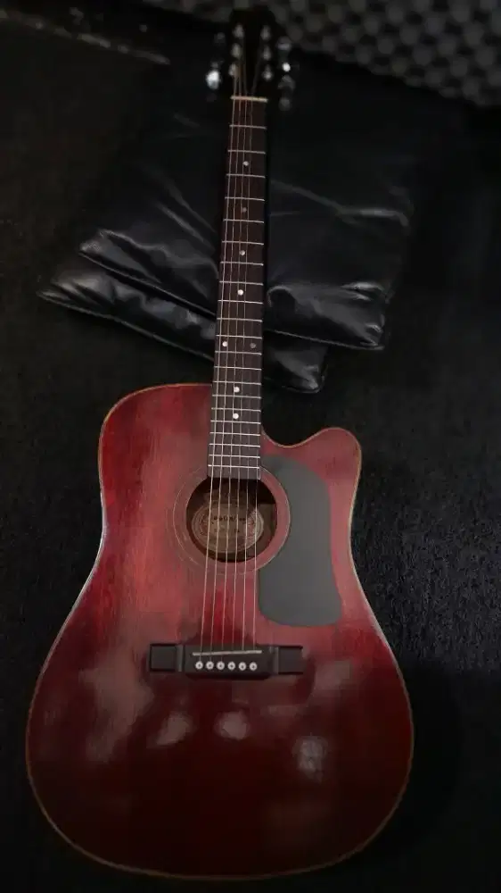Gitar akustik elektrik washbrun vintage/lawas siap pakai