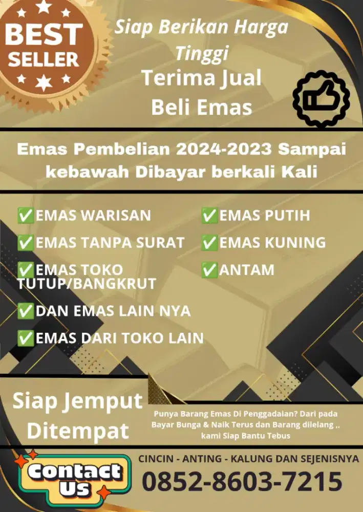 Terima emas dan berlian tanpa surat /ada surat