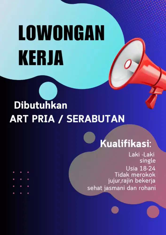 Dibutuhkan ART PRIA / serabutan