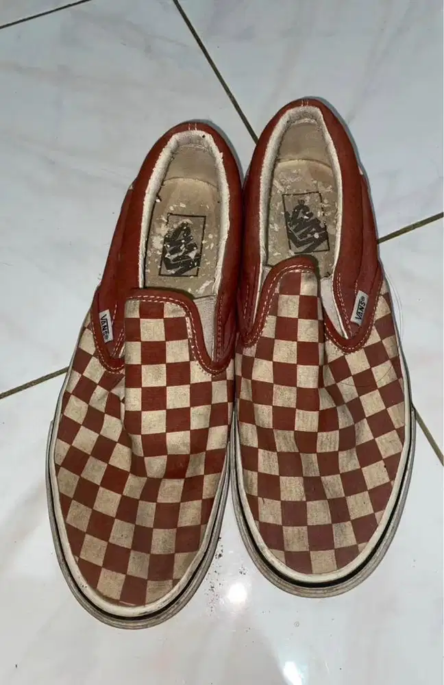 Sepatu Vans Checkerboard Merah Putih
