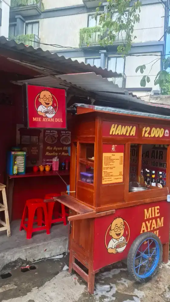 Dijual gerobak mie ayam siap pakai 1 set