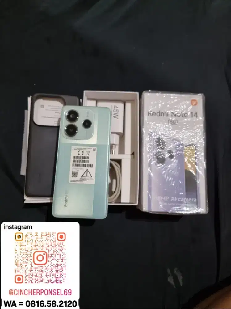 Jual hp bekas REDMI NOTE 14 5G likenew istimewa grns resmi masih jalan